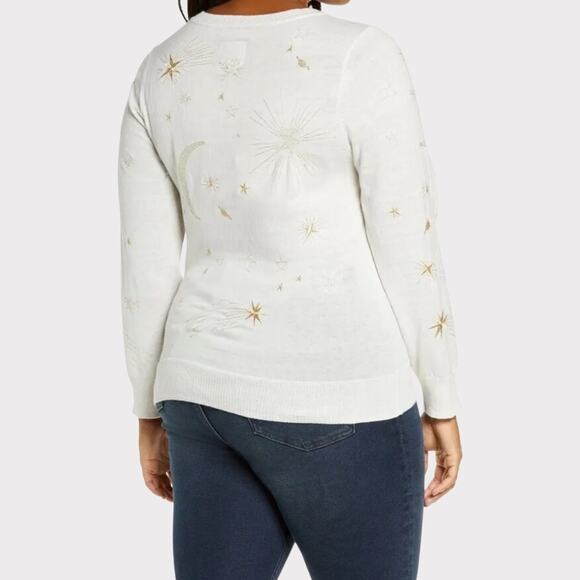 Chaser NWT Plus Size 2X White Astrology Sweater - Picture 2 of 12